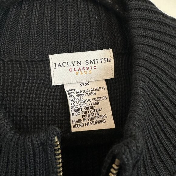 Jaclyn Smith warm black pullover sweater jumper zip crew neck plus 2X womens - Picture 5 of 13